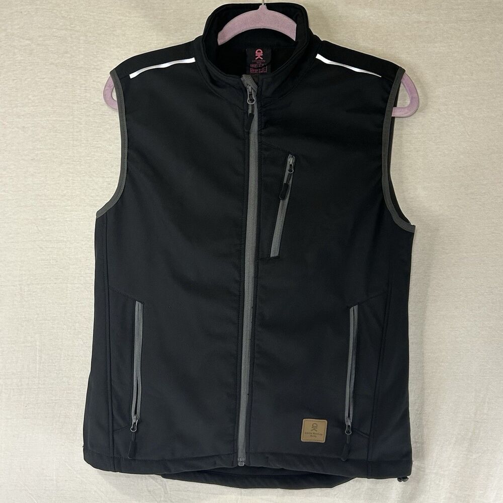 Little Donkey Andy Men’s Softshell Full Zip Vest Black Size S Back Pocket